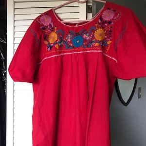 Mexican Ethnic embroidered blouse XL